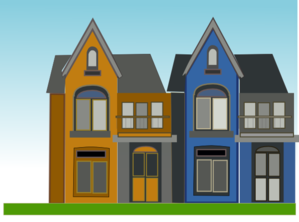 Orange And Blue Homes Clip Art